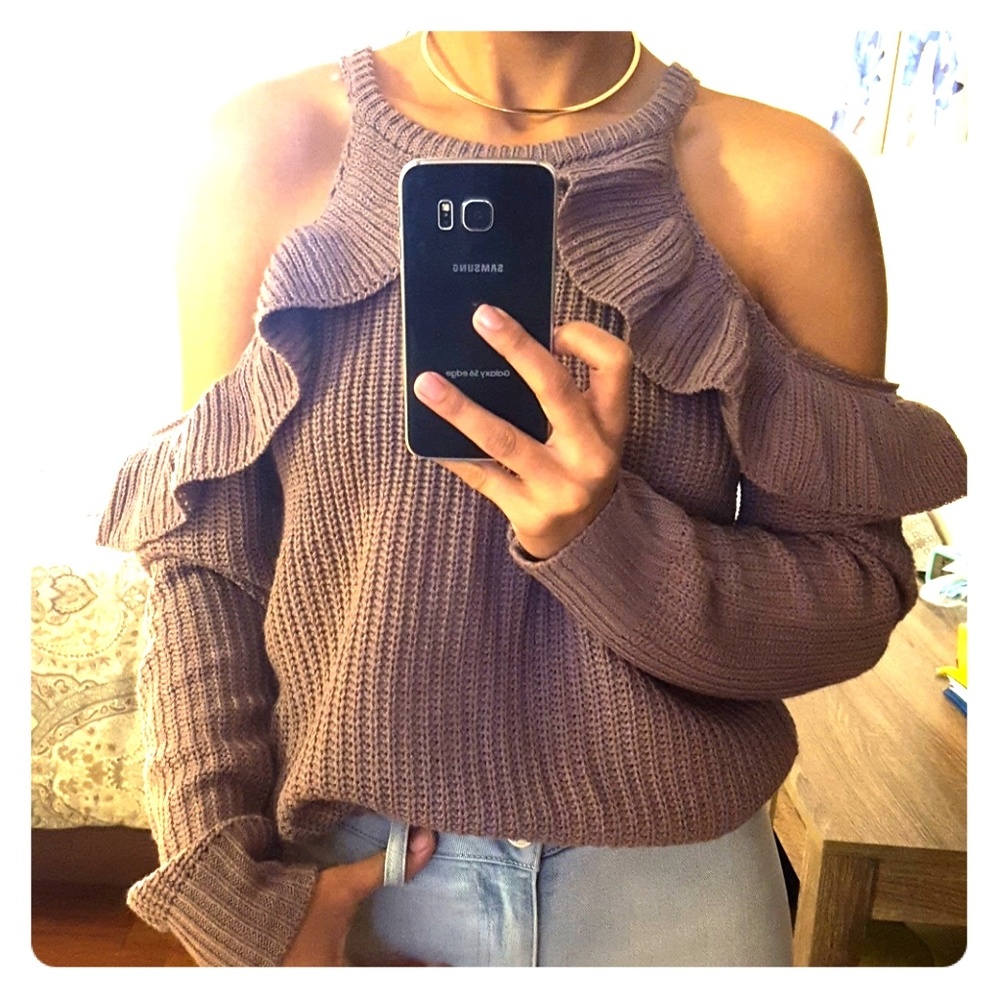 SOLD ON MERC Sexy Cold Shoulder Sweater
